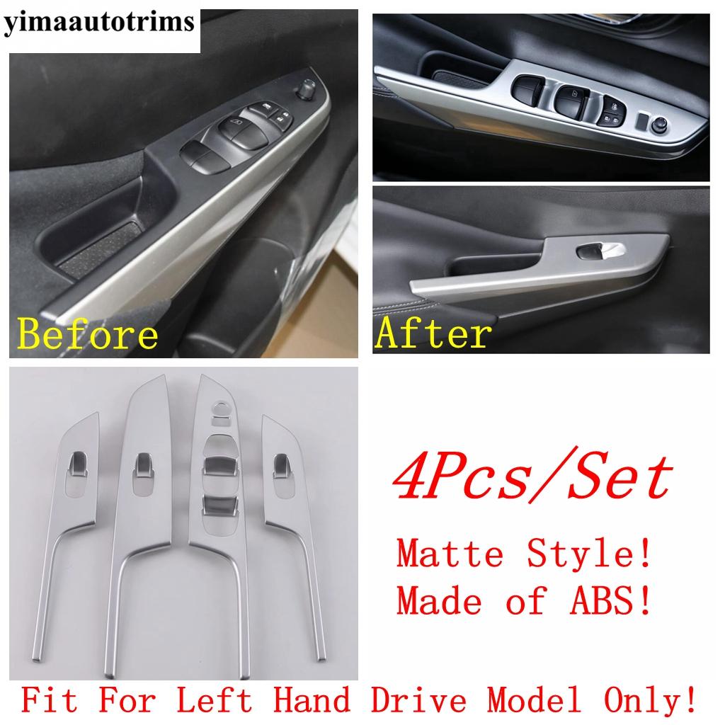 Car Inner Door Armrest Window Glass Lift Button Panel Cover Trim Matte Accessories For Nissan Navara NP300 / Terra 2017 -