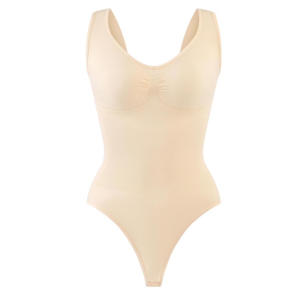 Nahtloser Damen-Jumpsuit mit Kreuzrücken und Tanga: Modisch, Hohe Elastizität, Formt Taille & Bauch, Atmungsaktiv, Hautfreundlich.
