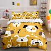 Cute Dog Pattern Three-Piece Set Bedding Set with 1 Duvet Cover 2 Pillowcases Single Double King Queen, Gift