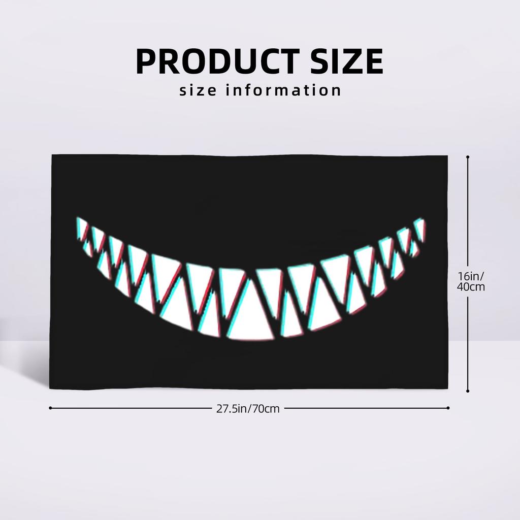 Beautiful Smile with Sharp Demon Teeth Soft Face Towel Quick Dry Pool Bath Cotton Towels Breathable