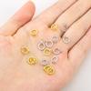 18K Gold Plated Brass Twist Circle Connectors for Jewelry Bracelet End Connector Bead End Cap with Hole Jewelry Finding Supplies