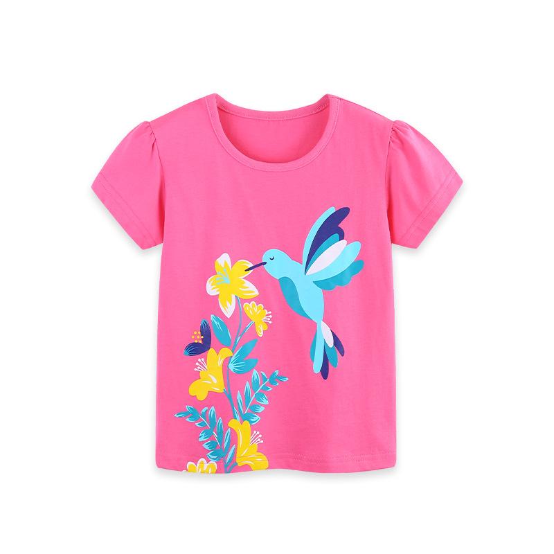 AostaBetty European Style Girls Summer Knit Cotton Short Sleeve T-shirt 6Y (120 cm)