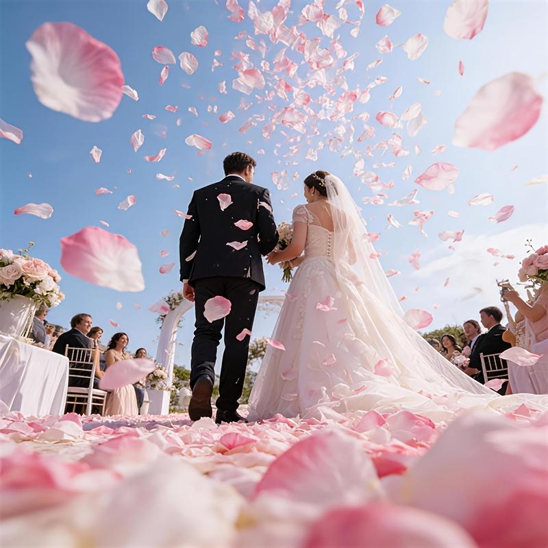 1 pièce 1000 pièces/paquet Pétales de Fleurs Artificielles | Roses de Mariage Roses Artificielles Pour Fiançailles Demande en Mariage Et Saint-Valentin Fabriqués en Plastique