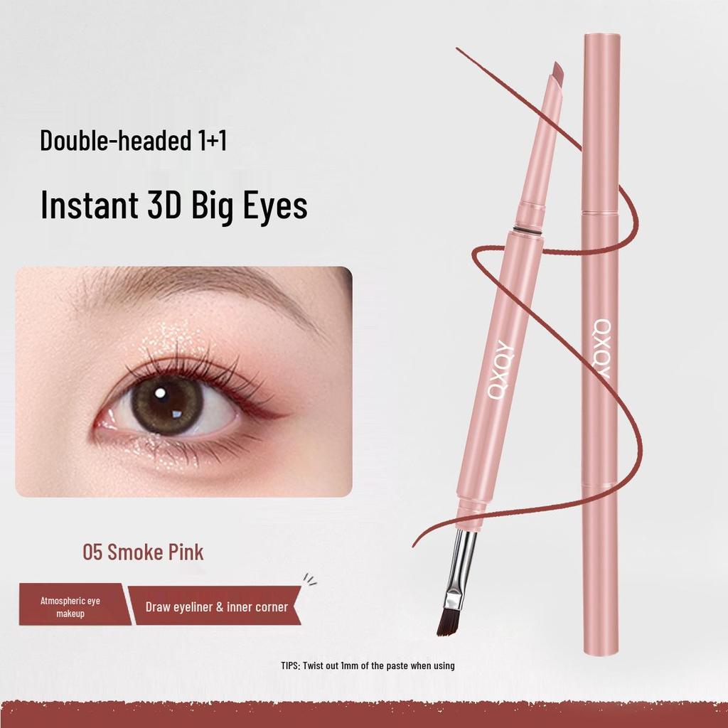 QXQY Ultra-Fine Double-Ended Waterproof Eyeliner: One-Stroke Color, No Smudge, Long-Lasting Pencil