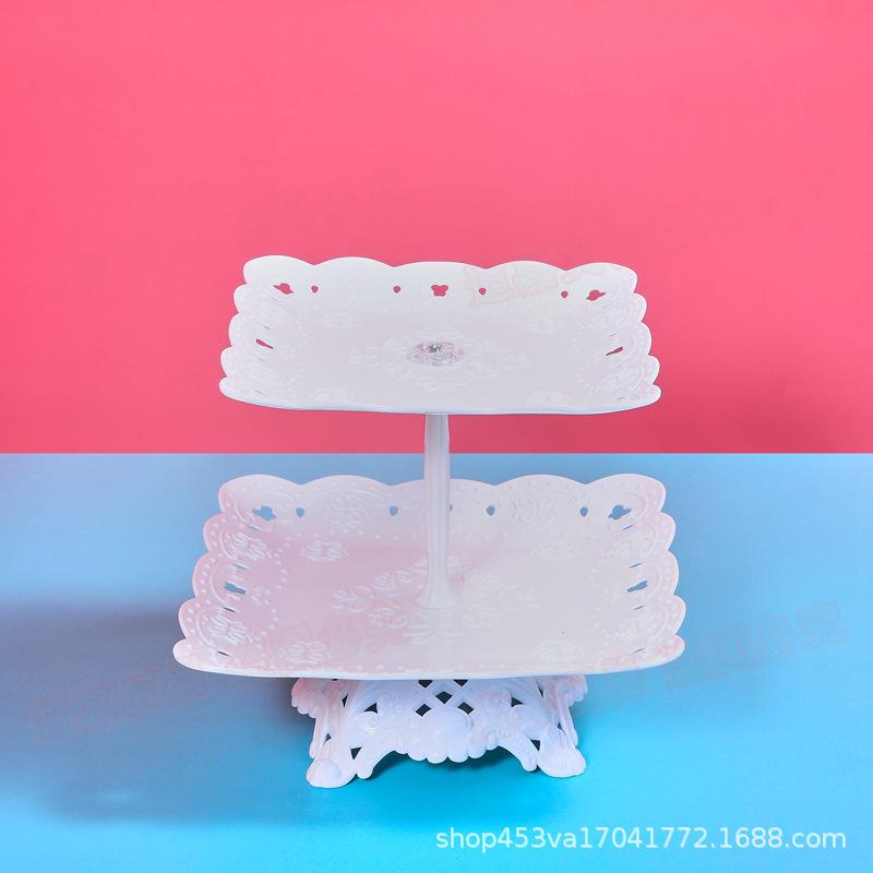 Creative Fruit Dish Afternoon Tea Dim Sum Dessert Table Decoration European Display Shelf Three Layer Cake Rack