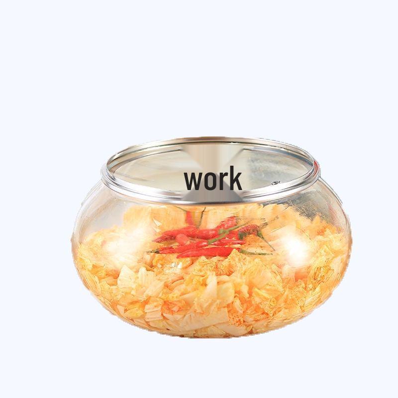 Verdicktes Glasgefäß mit weiter Öffnung und Deckel für eingelegtes Gemüse und Kimchi