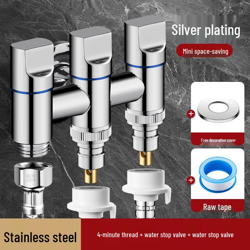 Multi-Functional 3-Way Washing Machine Water Inlet Valve and Connector
