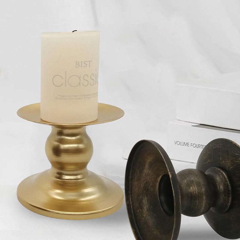 Železné černé pozlacené svícny pro domácí dekoraci svatebních večírků