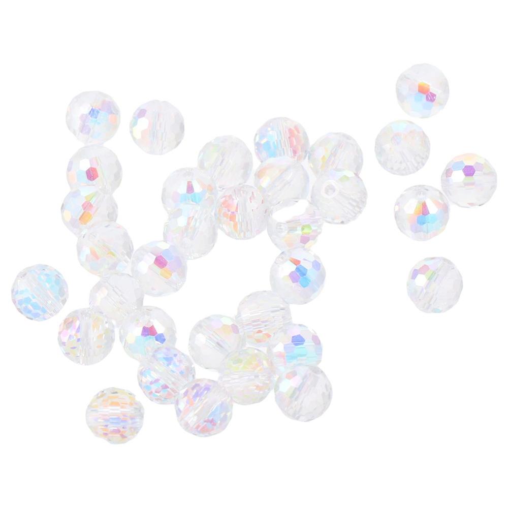 10MM Glass Beads Faceted Crystal Beads DIY Jewelry Making Iridescent Beads Necklace