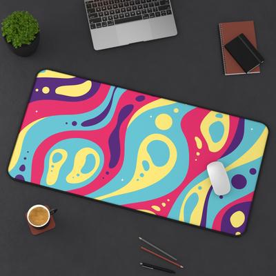 Psychedelic Style Deskmat Cool MousepadBohemian Office Decor Hippie Computer Mat Vintage Desktop Accessories Kawaii Desk Pad