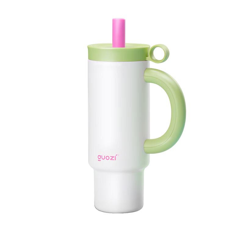 GUOZI 1050ml Insulated Stainless Steel Water Bottle with Straw