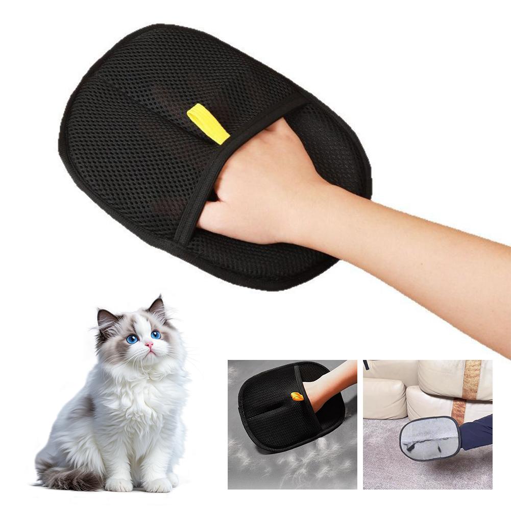 Pet Hair Remover Brush Kitten Hair Remover Gloves Deshedding Brush Glove for Dog Cat Double-Sided Fur Hair Cleaning for Carpet