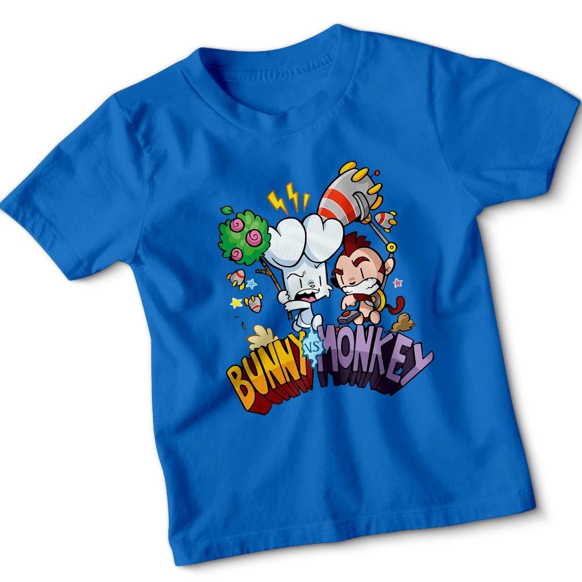 Bunny Vs Monkey Tshirt World Book Day Kids Animal Graphic Tee Gift 150