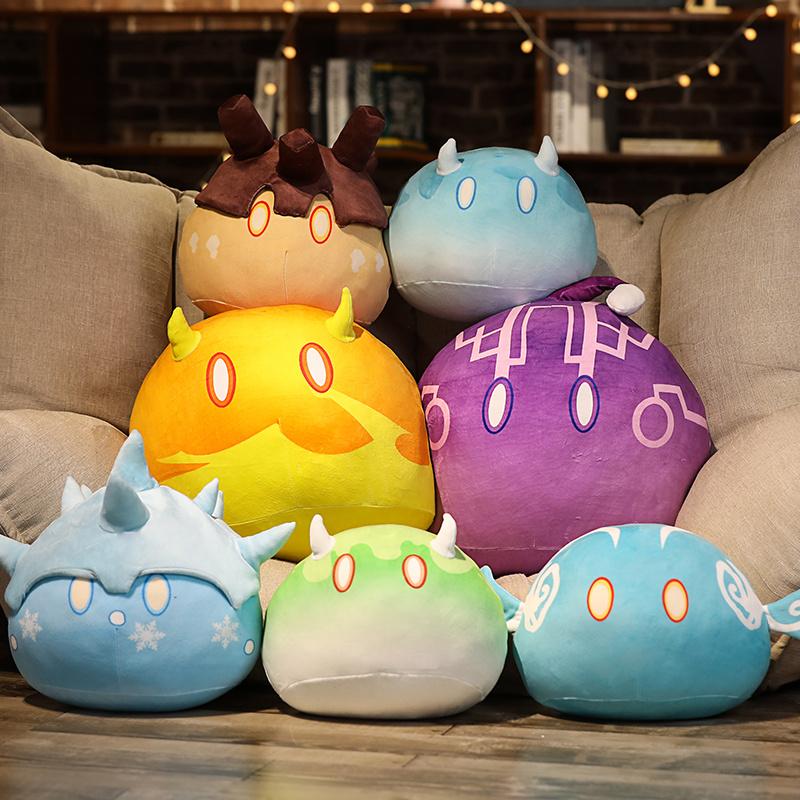 35/45cm Genshin Impact Plush Toys Slime Pillow Toys Genshin Impact Elemental Slime Plush Cushion Stuffed Soft Plushie Dolls
