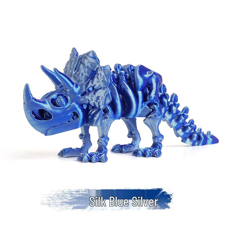 Eco-Friendly 3D Printed Dragon and Triceratops Dinosaur Skeleton Ornament Toy Figurine