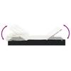 2 Person Sun Lounger with Canopy Black 213x118x97 cm Poly Rattan