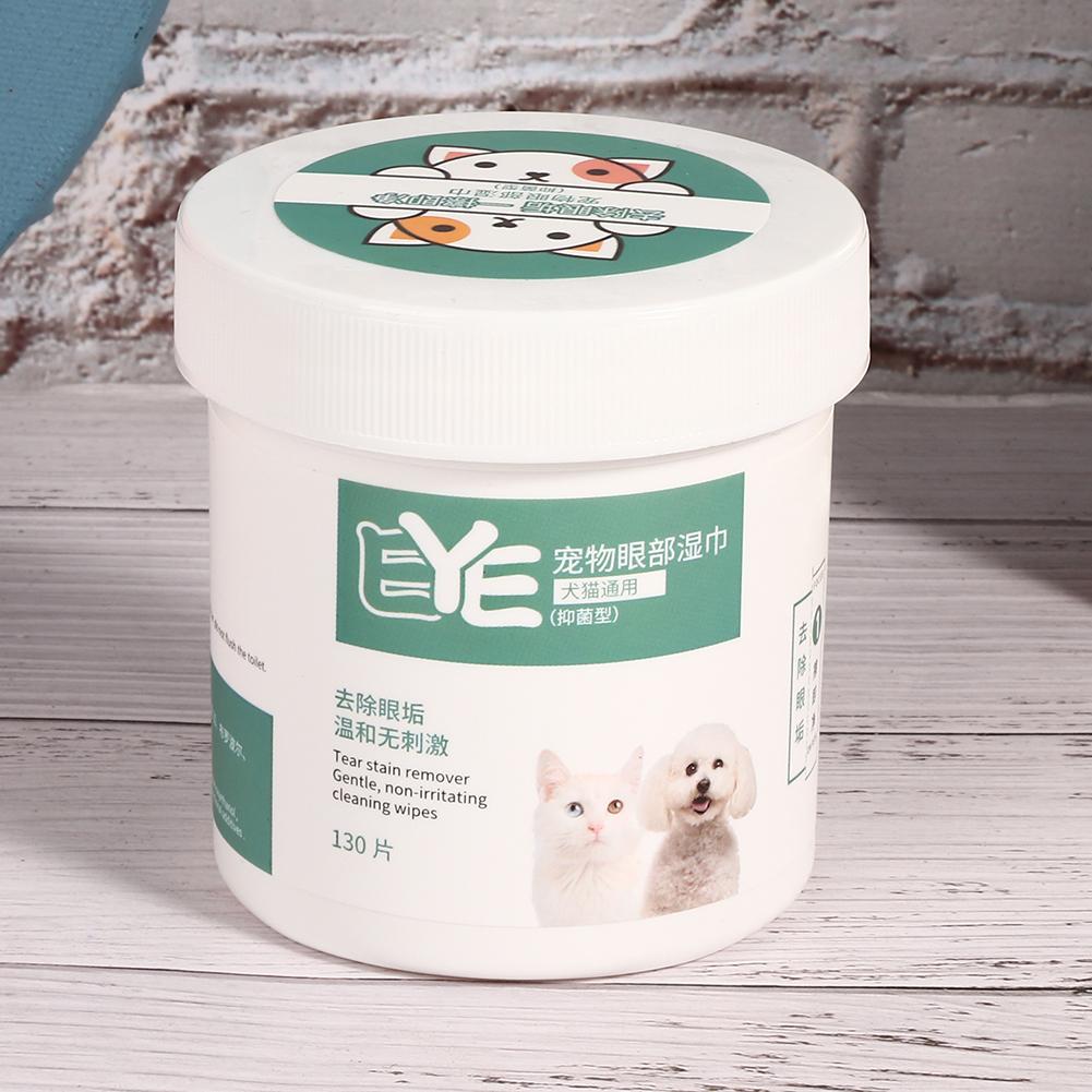 130PCS/Bottle Pet Dogs Special Purpose Tear Remover Wipe Cat Cleaning Eye Cleaner Wet Tissue