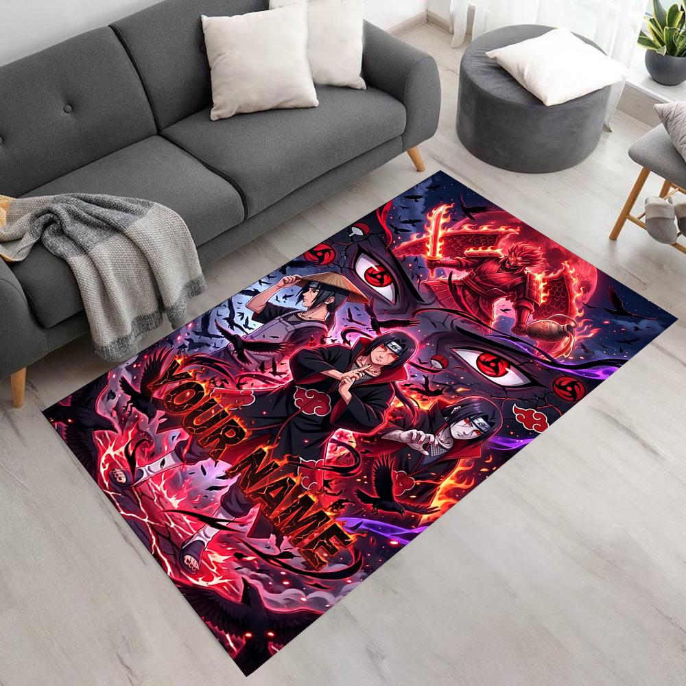 Naruto Character Customizable Name Floor Rug Office Rug Suitable for Kitchen Hallway Decorate Room Bedrooms Anti-slip Rug Decorate Offices