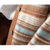 Sweaters Coat Cardigan for Women Winter Oversize  Stripes Loose Long Sleeve Knit Sweaters Coat