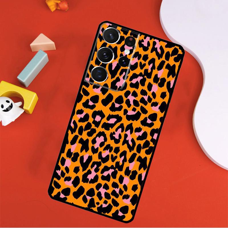 Leopard Print Effect Texture Phone Case For Samsung Galaxy S25 Ultra S24 Ultra S9 S10 S20 S21 S22 S23 Plus S24 FE Cover
