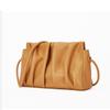 Genunie Bag Fold Design Women's New Simple Texture Soft Cowhide Bag Versatile One Shoulder Straddle Bag Real Leather Bag