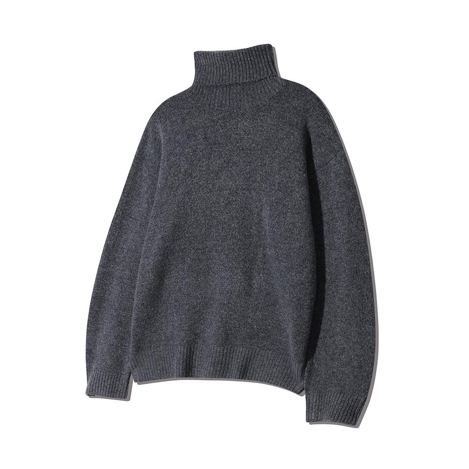 NODU Soft Cashmere-Like Turtleneck Long Sleeve Knit Sweater [Gray]