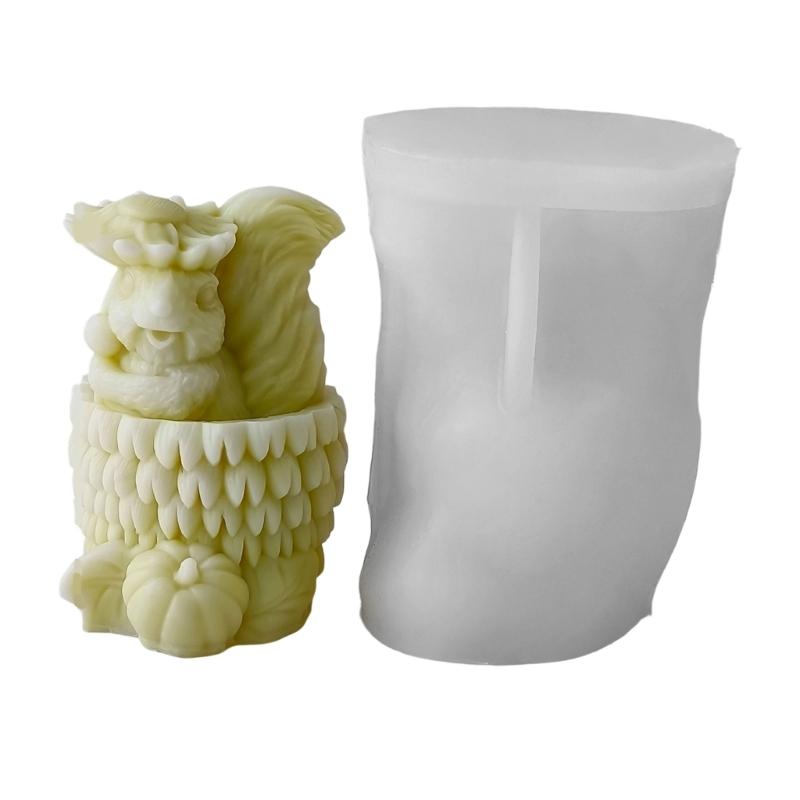 

Squirrel Statue Silicone Mould Animal Candle Silicone Mold Heat Resistant For Resin Casting Candle Soap Home Decoration