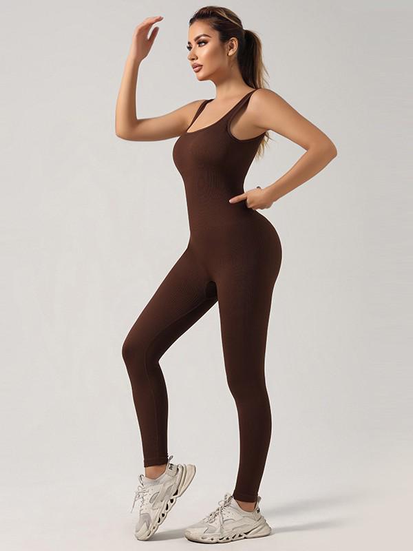 Seamless Elastic Yoga Jumpsuit Set for Women