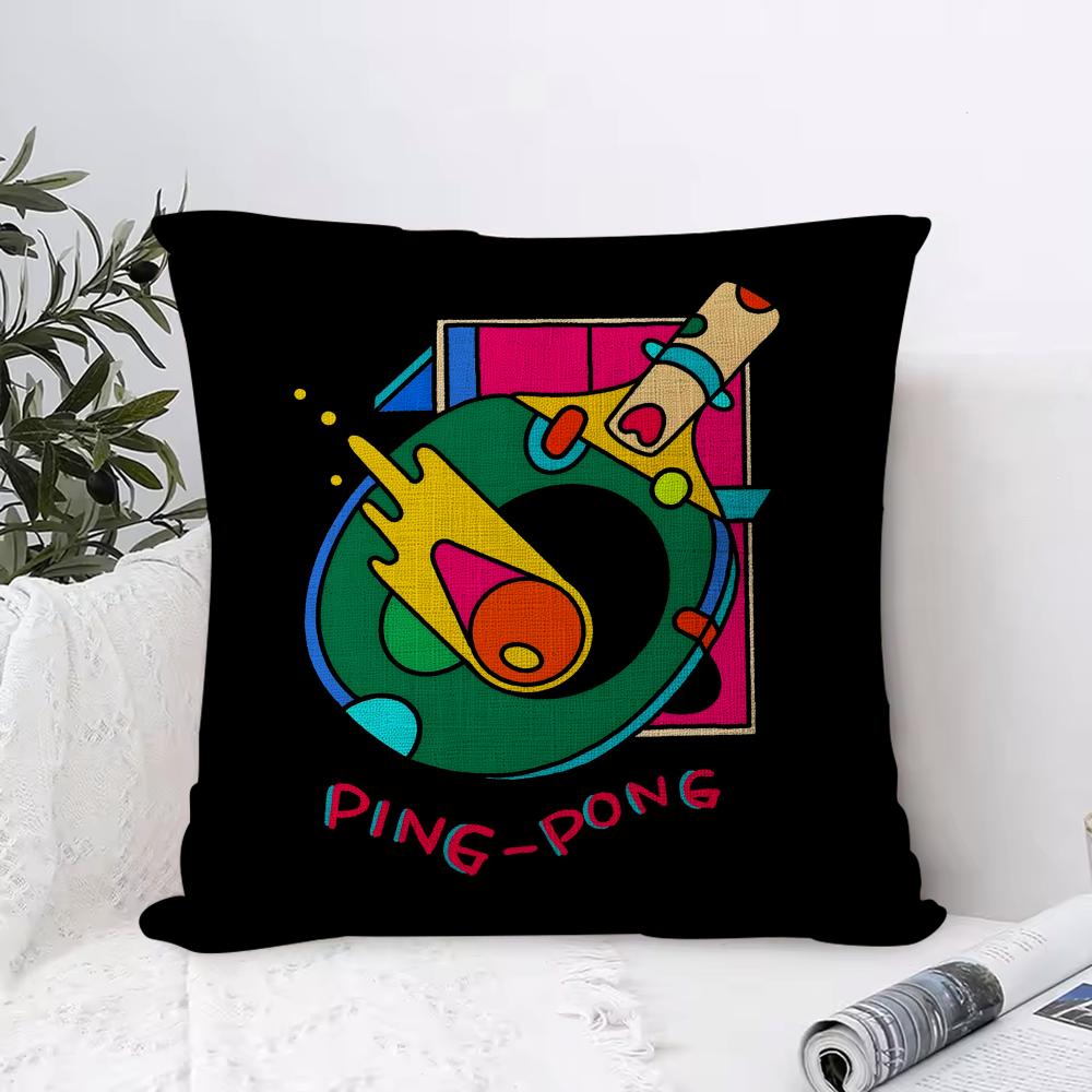 Ball Sports Doodles Cushion Cover Eco Linen Pillow Case DoubleSided Print Breathable Durable Zipper Home Decor Gift