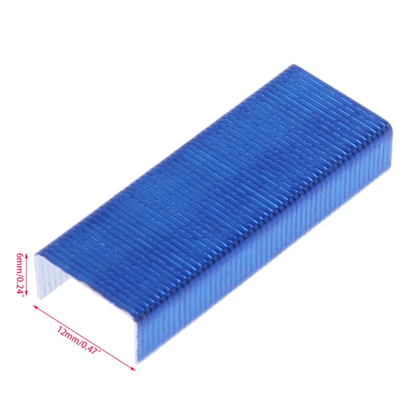Buy 800Pcs/Box 12mm Creative Colorful Metal Staples Office School Binding Supplies at affordable