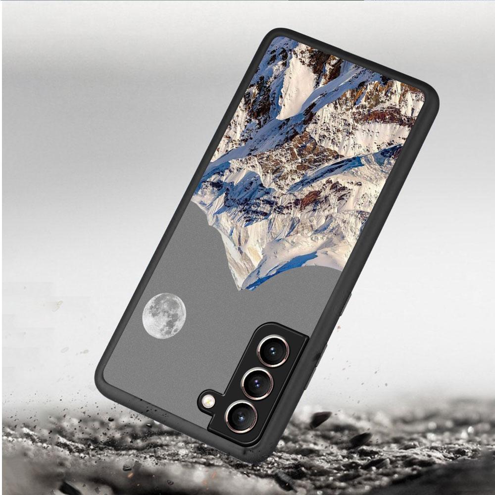 Aesthetic Snow Mountain Matte Case For Samsung Galaxy S22 S20 S21 FE S10 S9 Plus S8 Capa Note 20 Ultra 10 Lite Phone Fundas