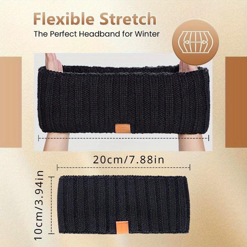 1 Stück Winter-Stirnbänder für Damen, Ohrenwärmer für Damen, Stirnband aus Wollstrick, dickes Fleecefutter, warme Ohrenschützer für kaltes Wetter
