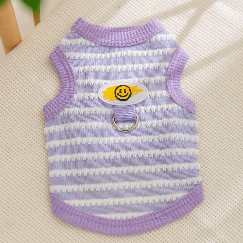 Dog Cat Spring Summer Cute Little Fly Sleeves Striped Dress Pet Puppy Clothes Thin Bichon Yorkshire
