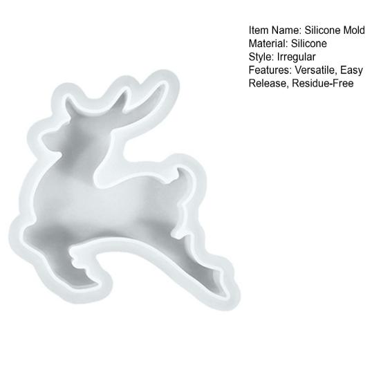 Christmas Reindeer Sleigh Mold Silicone Mold for Candle Holders Soap Plaster Crafts Flexible Non-Stick DIY Baking Mold for Holiday Decor
