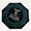 Thors Hammer: Wikinger Symbol T-Shirt - Nordische Mythologie DesignRegenschirm, Tragbarer 3-fach Regenschirm für Damen & Herren, Weihnachtsgeschenk ES154