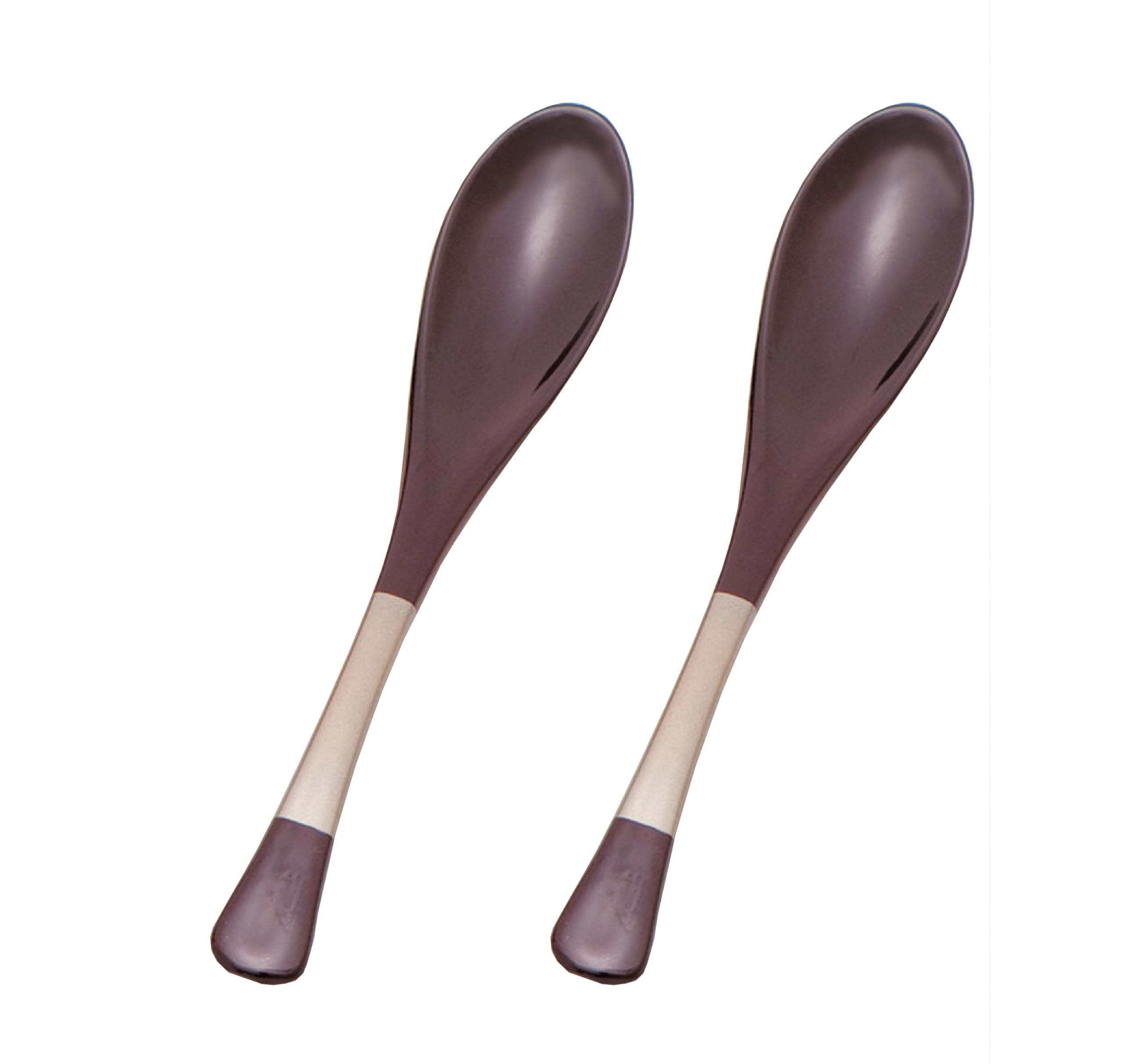 Wakaizumi Japanese Restaurant Porridge New Dark Set of Lacquerware, Lacquerware, Spoon, Red/Silver Painted, 2, H-60-15