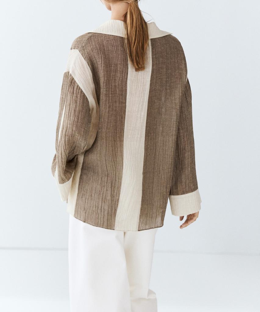 Masimodutti Fluid Texture Linen Blend Blouse