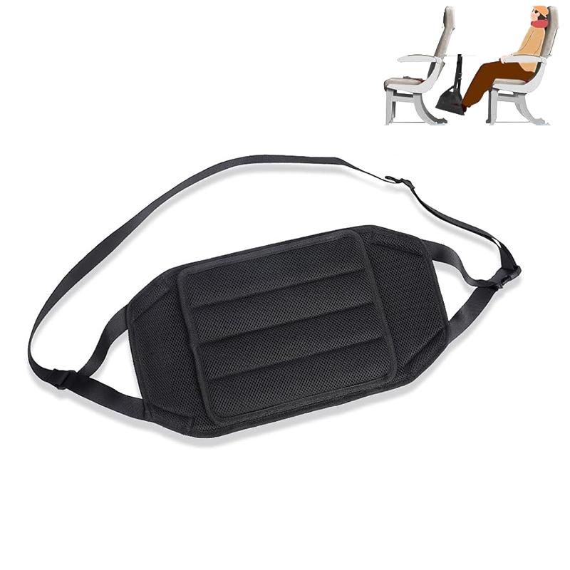Airplane Foot Hammock Airline Foot Rest With Removable Pad Adjustable Strap Foot Hammock With Menory Foam For Travel