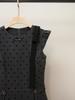 High-End Women's Autumn Polka Dot Dress with Ruffle Sleeves and Bow