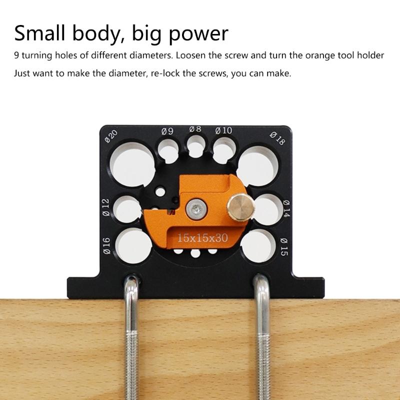 Dowel Cutter Plate Jig Kits with 9 Holes Suitable for Efficient and Accurate Wood Shaping Crafting Carpentry Enthusiasts