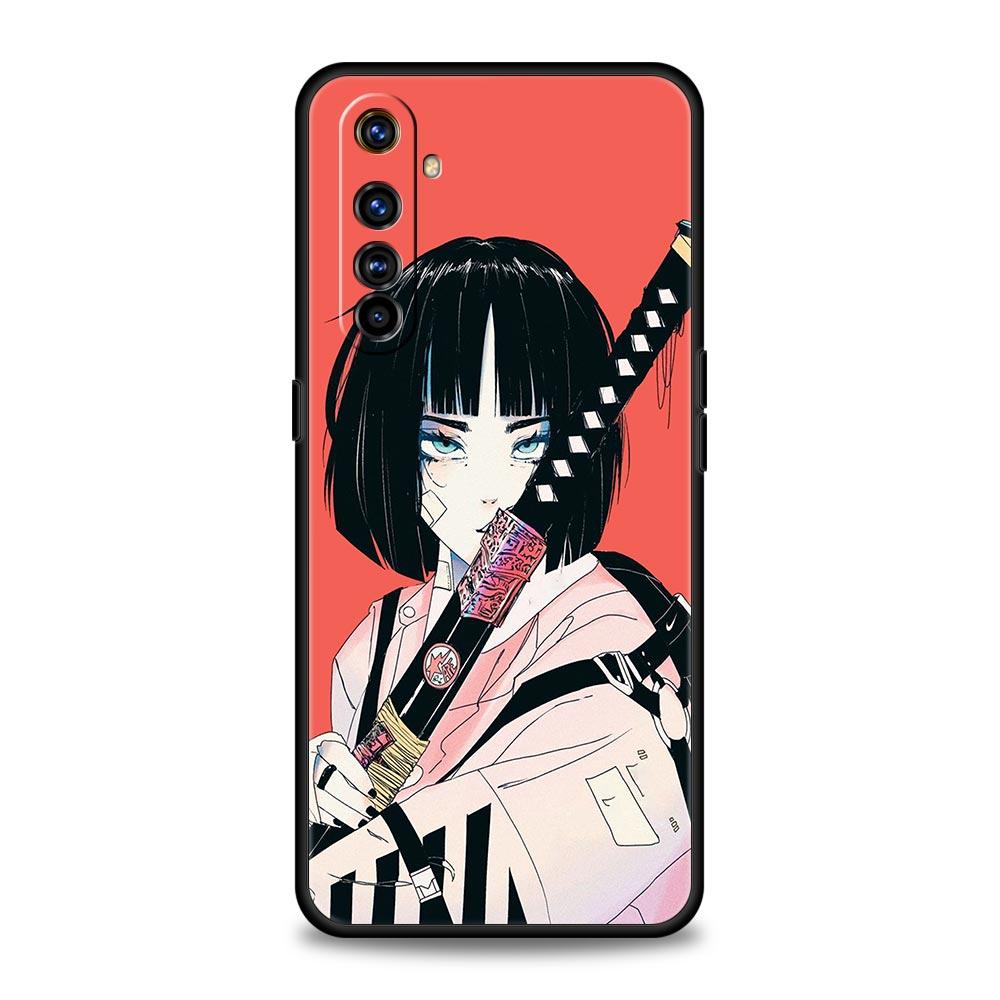 For Realme 10 9 8 5G 7 6 GT2 Pro Plus 9i 8i C21 C11 C25 C35 Japanese Style Anime Girl Phone Case For Realme GT Neo 2 3 3T Cover