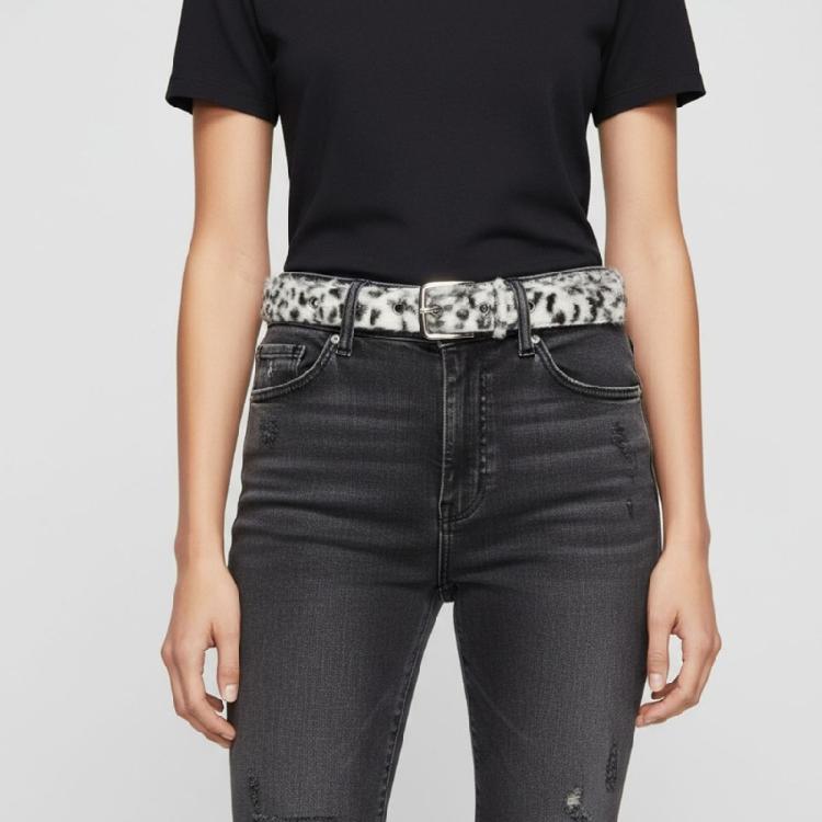 Leopard Pattern Stretch Belt Adjustable Closure For Women Men Soft Washable Fabric Wear