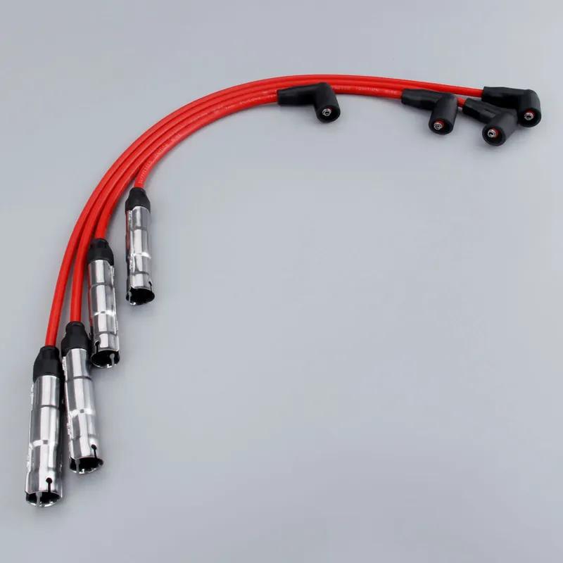 4Pcs Spark Plug Ignition Wire Cable Kit 57041 for Beetle Golf Jetta 2000 2011-14 35-77573 1274205 CH74205 700209 7558
