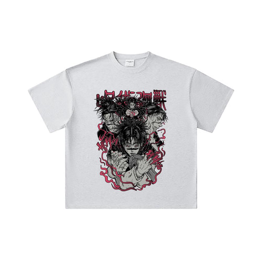 260 GSM Double Yarn 32 Count 100% Cotton Jujutsu Kaisen V17 Choso Print Unisex Heavy Cotton T Shirt