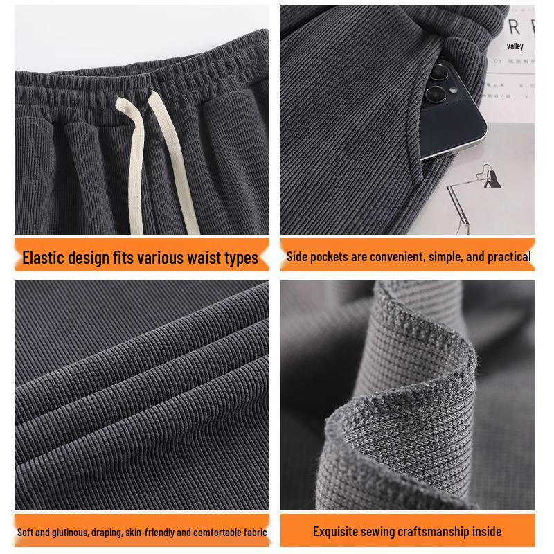 Petite Slimming Fleece-Lined Corduroy Joggers for Women - Cropped Drawstring Pants for Autumn/Winter Casual Sport