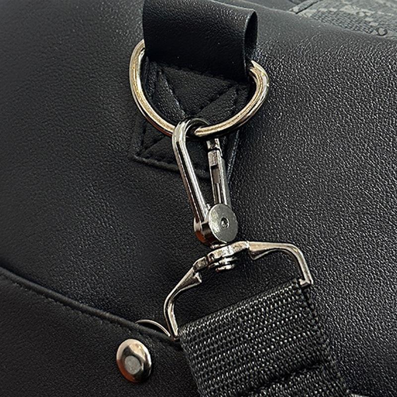 Men's Handbag, Large Capacity Classic Plaid Print Fashion Travel Bag, Daily Commuting Backpack Gym Bag, Separate Shoe Compartmen