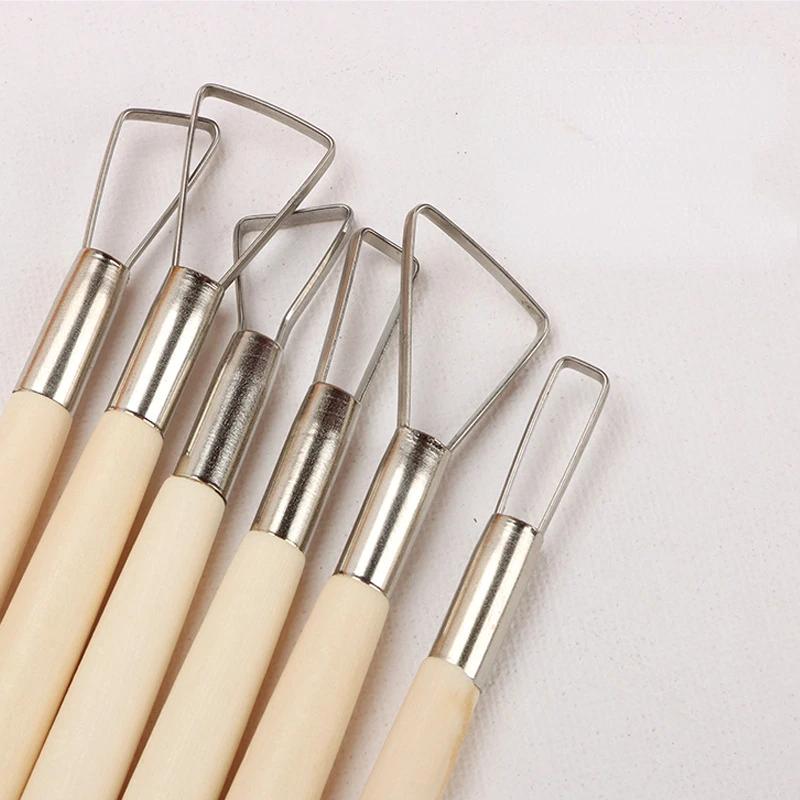 6Pcs DIY Clay Sculpting Tools Kit Wax Pottery Ceramics Carving Tool Art Craft Clay Modeling Sculpture Carving Knife Set