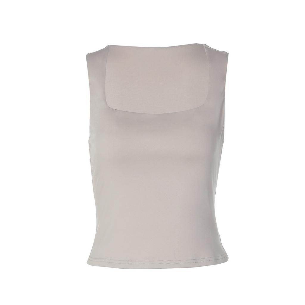 European and American Women's Clothing Summer New Products Are Fashionable, Sexy, Slim and Thin, Solid Color Square Collar Small Vest Women