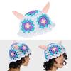 Knit Bucket Hat for Woman Breathable Weaving Horn Decor Bucket Hat Adult Teens Summer Floral Pattern Fisherman Cap