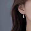 Real 925 Silver Irregular Beans Water Droplet Stud Earrings For Women Classic Fine Jewelry Exquisite Accessories